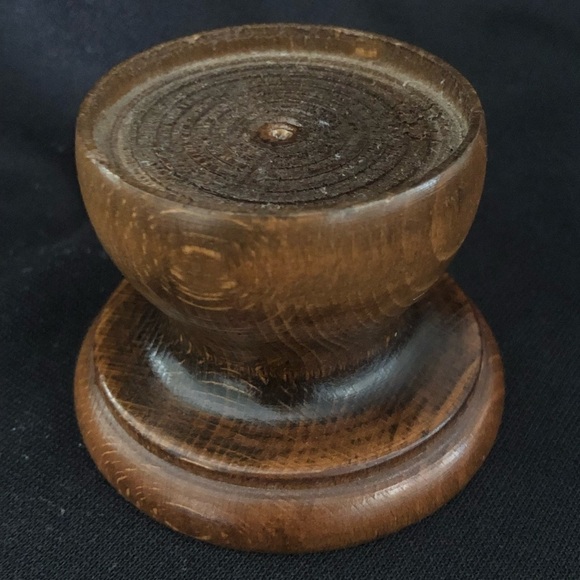 Vintage Turned Wooden Candle Holder - Made in Italy - 2 1/4” - Picture 3 of 8